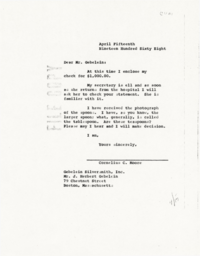 Letter from Cornelius Moore to J. Herbert Gebelein 4/15/68