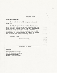 Letter from Cornelius Moore to J. Herbert Gebelein 7/18/68