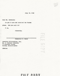 Letter from Cornelius Moore to J. Herbert Gebelein 7/30/68
