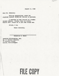 Letter from Cornelius Moore to J. Herbert Gebelein 8/13/68