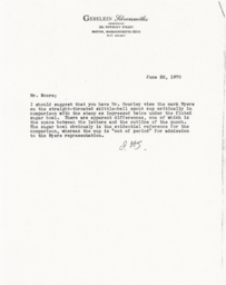 Letter from J. Herbert Gebelein to Cornelius Moore 6/22/70