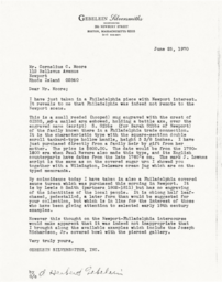 Letter from J. Herbert Gebelein to Cornelius Moore 6/25/70