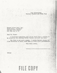 Letter from Cornelius Moore to Ralph Hyman 7/17/54