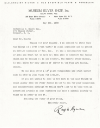 Letter from Ralph Hyman to Cornelius Moore 5/5/60