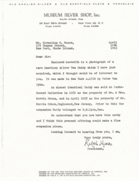 Letter from Ralph Hyman to Cornelius Moore 4/19/63