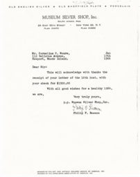 Letter from Phillip Basson to Cornelius Moore 1/13/64
