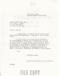 Letter from Cornelius Moore to Phillip Basson 3/12/64