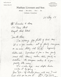 Letter from Nathan Liverant and Son to Cornelius Moore 5/24/54