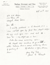 Letter from Israel Liverant to Cornelius Moore 10/27/55