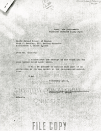 Letter from Cornelius Moore to Hugh J. Gourley III 4/13/65