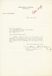 Letter from Reverend John J.Dillon, O.P. to Reverend Terence S. McDermott, O.P.