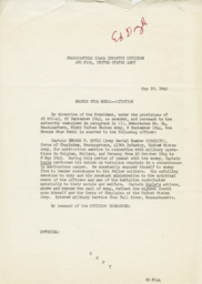 Letter from the United States Army to Reverend Edward P. Doyle, O.P.