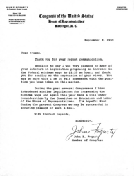 Letter of John E. Fogarty 
