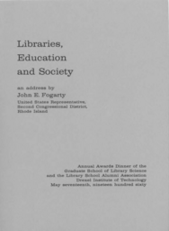 Libraries, Education, and Society