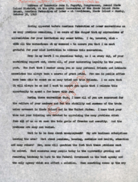 Address of Honorable John E. Fogarty, Congressman, Second Rhode Island District, at the 49th Annual Convention of the Rhode Island State Branch, American Federation of Labor- at Providence, Rhode Island- Sunday October 30, 1949