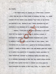 Remarks of Hon. John E. Fogarty regarded the Mentally Retarded, 5/9/57