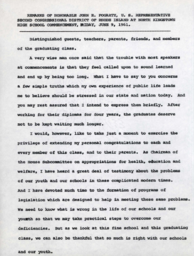 Remarks of Honorable John E. Fogarty, U.S. Representative Second Congressional District of Rhode Island at North Kingston High School Commencement, Friday, June 9, 1961