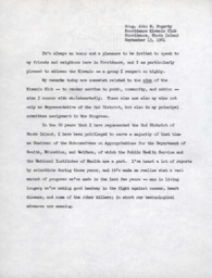 Remarks of Congressman John E. Fogarty at the Providence Kiwanis Club, Providence, Rhode Island, September 13, 1961