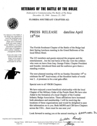 Veterans of Battle of the Bulg Press Release