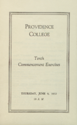 Providence College Commencement Program 1932