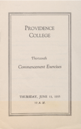 Providence College Commencement Program 1935