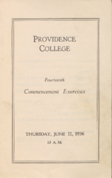 Providence College Commencement Program 1936