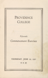 Providence College Commencement Program 1937