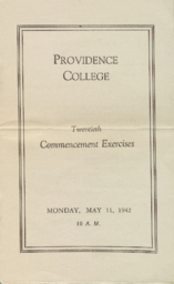 Providence College Commencement Program 1942 May