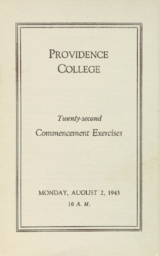 Providence College Commencement Program 1943