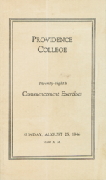 Providence College Commencement Program August 1946