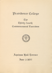 Providence College Commencement Program 1952