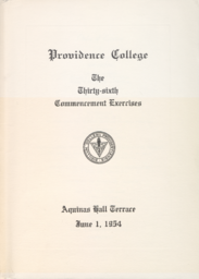 Providence College Commencement Program 1954
