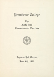 Providence College Commencement Program 1961