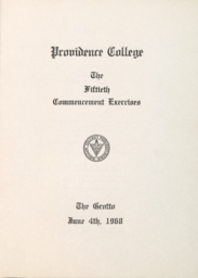 Providence College Commencement Program 1968