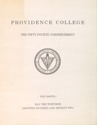 Providence College Commencement Program 1972