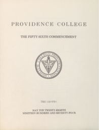 Providence College Commencement Program 1974