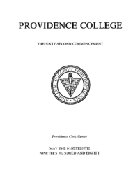 Providence College Commencement Program 1980