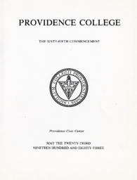 Providence College Commencement Program 1983