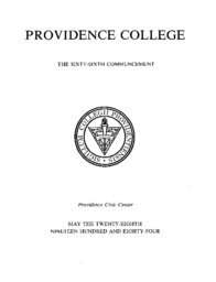 Providence College Commencement Program 1984
