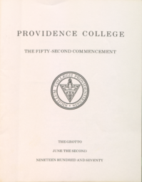 Providence College Commencement Program 1970