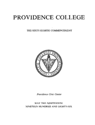 Providence College Commencement Program 1986