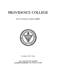 Providence College Commencement Program 1988