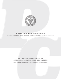 Providence College Commencement Program 2024 Graduate and SCE