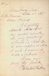 John Greenleaf Whittier letter to A. A. Newman, 1887 March 23