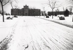 Winter View of Road Leading to Harkins Hall