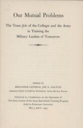 Our Mutual Problems: Colleges and the Army in Training Military Leaders of Tomorrow