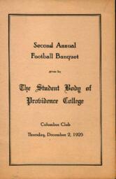 Providence College Men's Football Second Annual Football Banquet Program