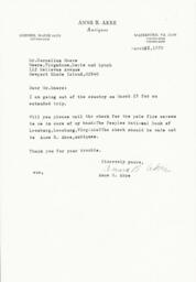 Letter from Anne Akre to Cornelius Moore 3/12/70