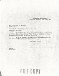 Letter from Cornelius Moore to Adelaide Babcock 12/17/52