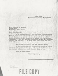 Letter from Cornelius Moore to Adelaide Babcock